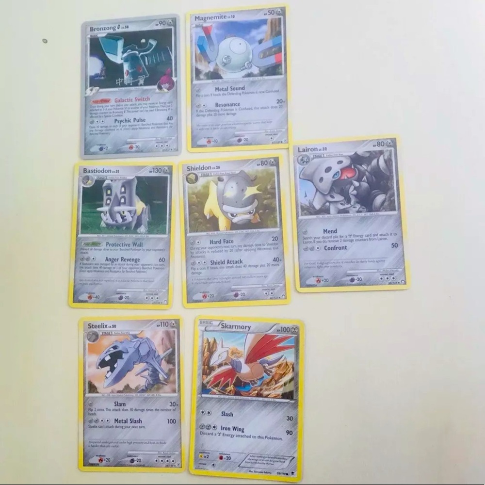 Pokémon Metal Energy Trading Cards 7 Piece Lot